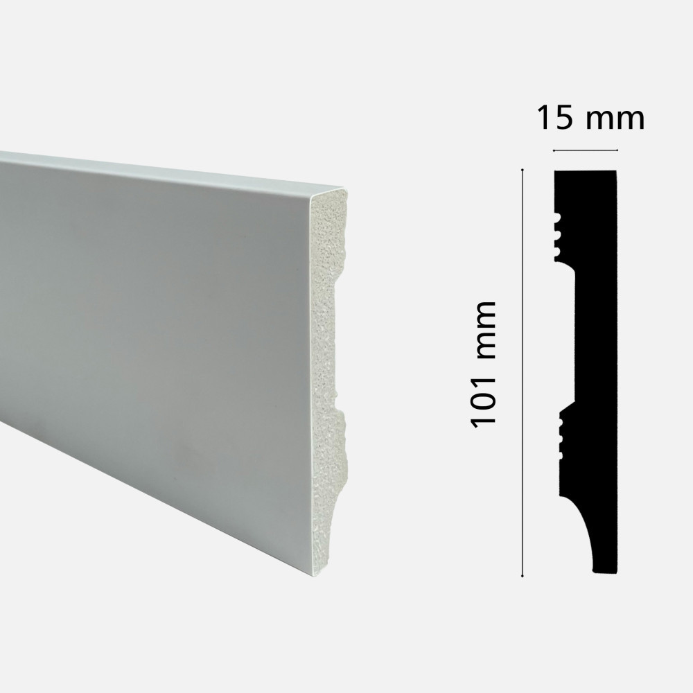 Плінтус з дюрополімеру GRANT DECO DSK-10515-1 (101 мм*15 мм) 2,4 м Киев - изображение 2