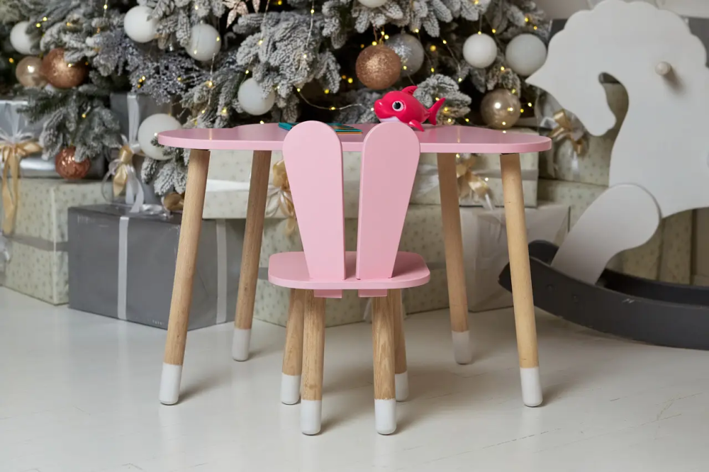 Дитячий столик Хмара (Рожевий) та стільчик Зайчик (Рожевий) Вінниця - фото 9