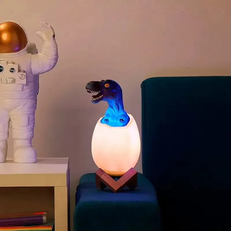 Детский светильник SUNROZ 3D Dinosaur Lamp лампа-ночник "Динозаврик в яйце" с пультом ДУ Коломия - фото 4