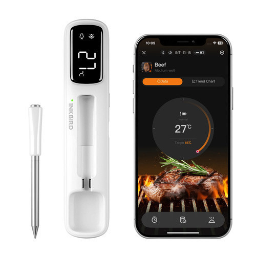 Термометр кулінарний Bluetooth INKBIRD INT-11-B щуп 100мм діапазон -10-100C акумулятор 500мАг дисплей для гриля духовки коптильні Київ - фото 1