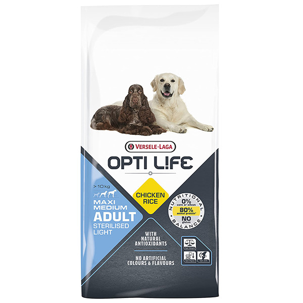 Opti Life Sterilised Light Medium & Maxi ОПТІ ЛАЙФ СТЕРІЛАЙЗИД ЛАЙТ СЕРЕДНІХ ВЕЛИКИХ сухий суперпреміум корм для стерилізованих і собак із зайвою  Київ - фото 1