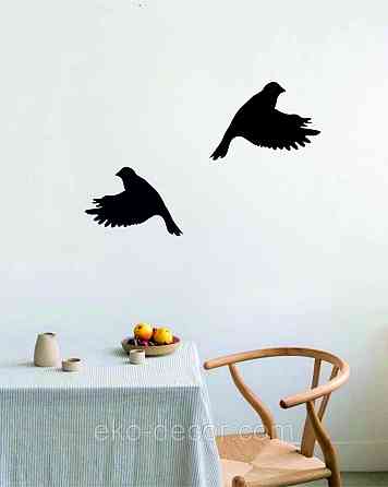 Декоративное настенное Панно «Птичка» Декор на стену(цена за 1шт) 30*21 см, Черный Киев