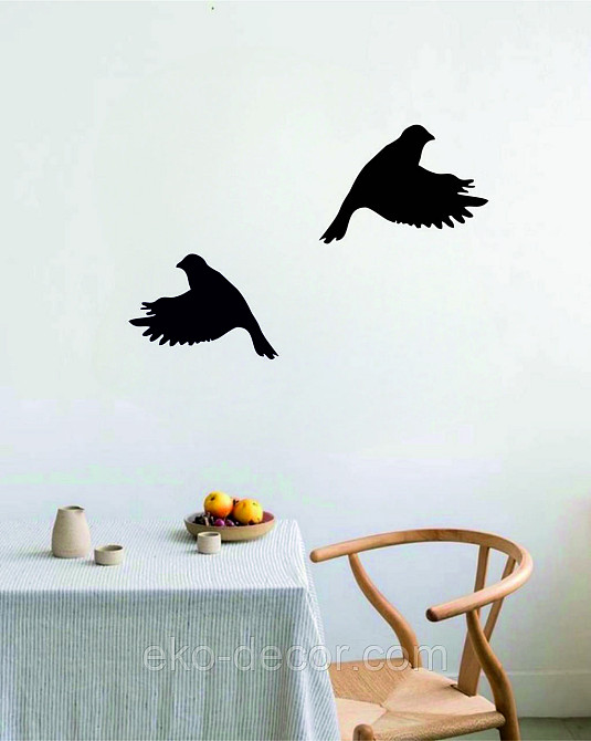 Декоративное настенное Панно «Птичка» Декор на стену(цена за 1шт) 30*21 см, Черный Киев - изображение 3