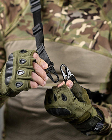 2х двухточечный ремень оружейный cordura черный мультикам ДЛ6322 Киев - изображение 3