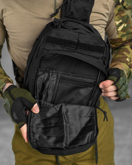 Сумка через плечо тактическая SILVER KNIGHT black РГ5516 Одесса - изображение 3