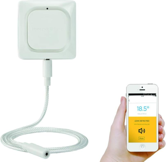 Розумний Wi-Fi датчик витоку води та замерзання Resideo (Honeywell) W1 White з сенсорним кабелем 1.2м та сиреною 100 дБ Київ