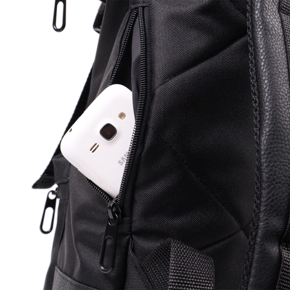 Рюкзак для ноутбука из вставками эко-кожи Черный (FABRA) Киев - изображение 1