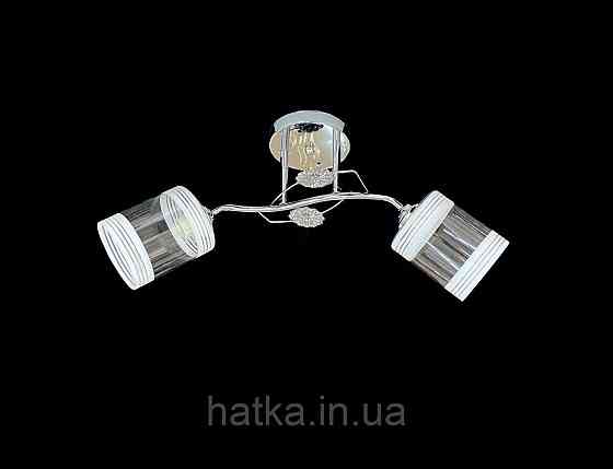 Люстра потолочная на 2 плафона VALESO 2408B/2 для спальни гостиной прихожей металл стекло Хром Киев