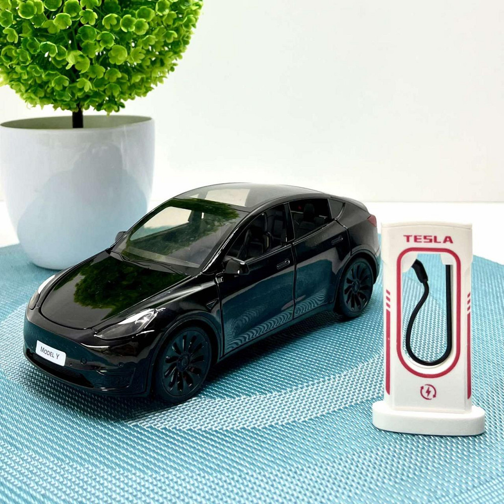 Машина Автосвіт Tesla Model Y інерційна відчиняються двері капот багажник 17см Чорна (AP-2001) Чернигов - изображение 5