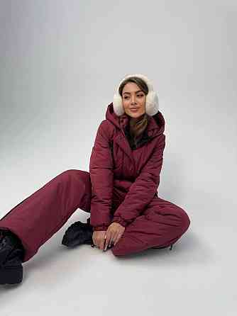 Женский теплый комбинезон из плащёвки на синтепоне Бордовый, 42/44 Одесса