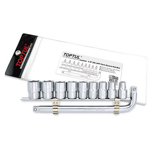 Набір головок торцевих на планці 1/2" 10-24 мм + Г-обр. вороток TOPTUL GAAG1010 Одеса - фото 1