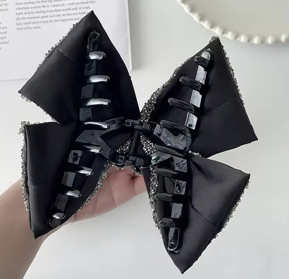 Заколка-крабік чорний бант-метелик Сміла - фото 5