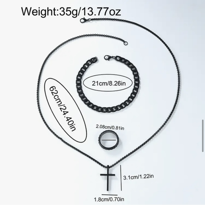 Подарочный набор для мужчин наручные часы с браслетом кулоном кольцом и кошельком черный Киев - изображение 7