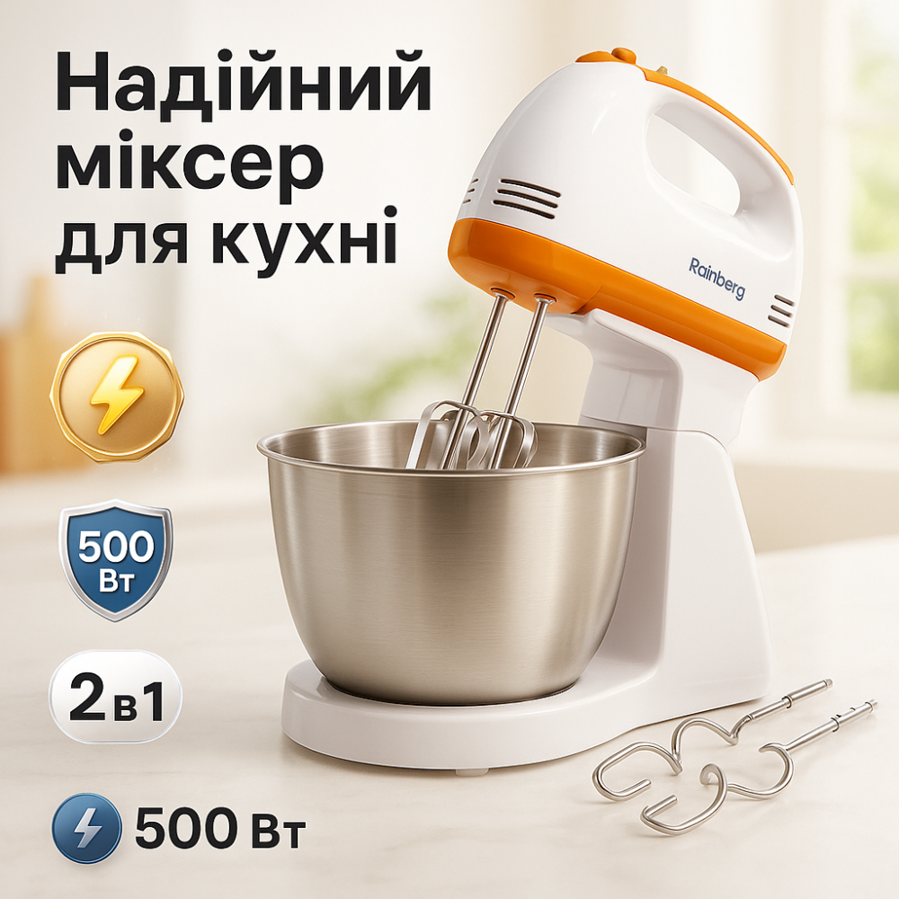 Міксер віночок для дому, Міксери з чашею, Міксер для збивання вершків і молока, Ручний міксер-мішалка NF-87 Львів - фото 8