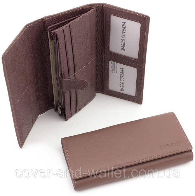 Гарний бежевий гаманець із блоком для карток на магнітах Marco Coverna Київ - фото 1