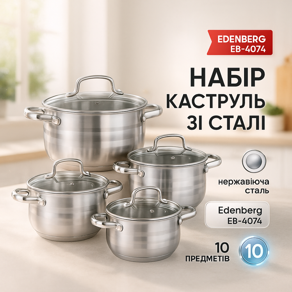 Набір якісних каструль, Набір каструль з міцним антипригарним покриттям Комплект металевих AY-22 Львів - фото 11
