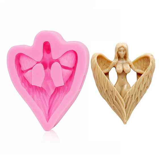 Молд силіконовий Ангел 58 на 46 мм рожевий Київ