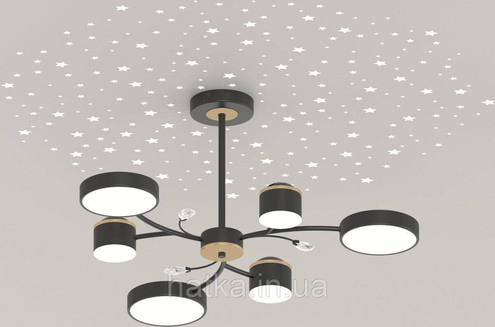 Люстра XI3346-6 чорний + золото Київ - фото 2