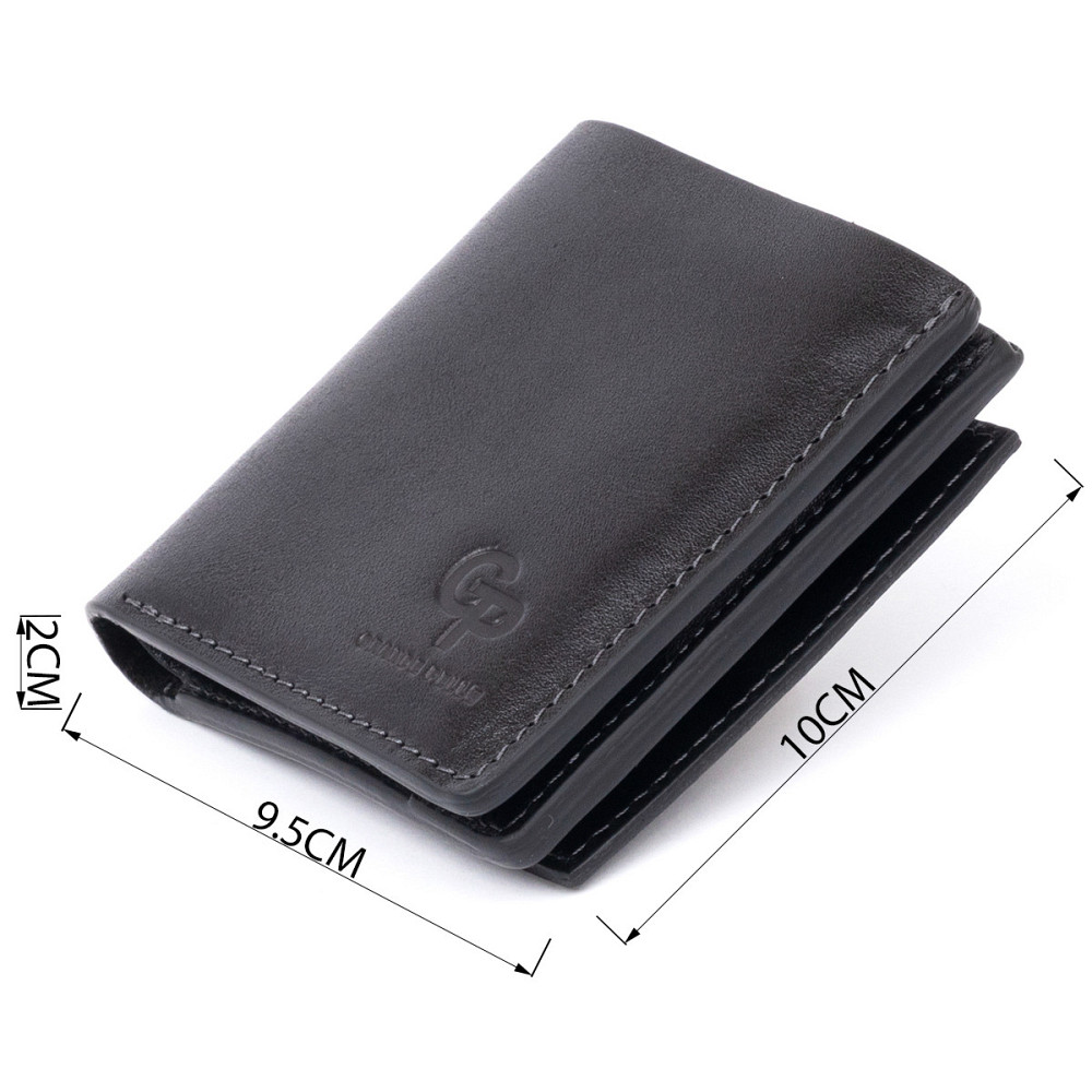 Вертикальне глянсове портмоне з накладною монетницьою GRANDE PELLE 11329 Чорне Київ - фото 3