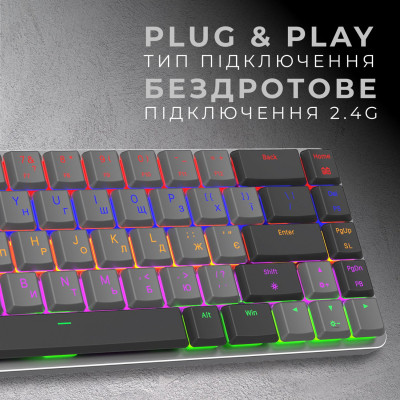 Клавиатура GamePro MK122R Red Swich Low Profile Wireless Dark Gray (MK122R) Винница - изображение 10