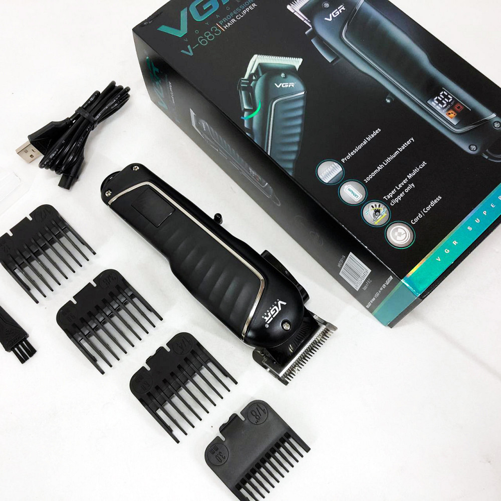 Машинка для стрижки волосся з регульованою насадкою VGR V-683, Профі машинка для стрижки волосся LI-68 Львів - фото 8