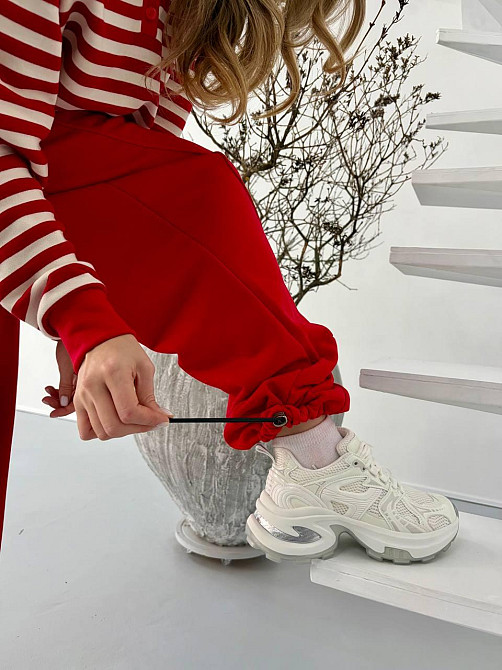 Женский стильный повседневный костюм поло на пуговицах, брюки палаццо тринитка. Одесса - изображение 9