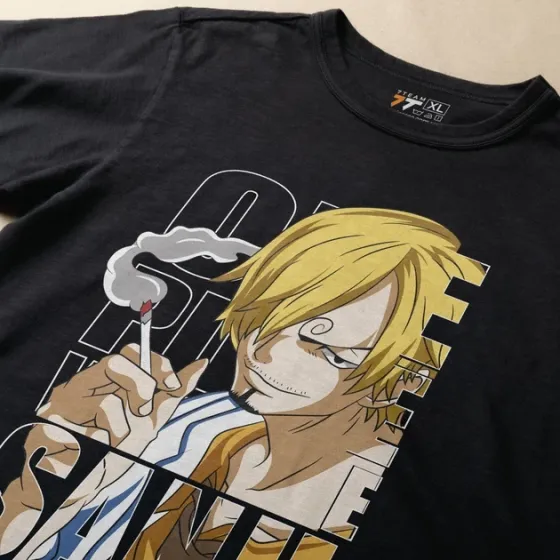 Футболка чоловіча з  принтом Ван Пис Санджи Чорна Нога Розмір 48 Anime1004 Дніпро