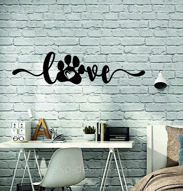 Декоративное настенное 3D Панно «LOVE » Декор на стену с объемом 110*27 см, Черный Киев - photo 6