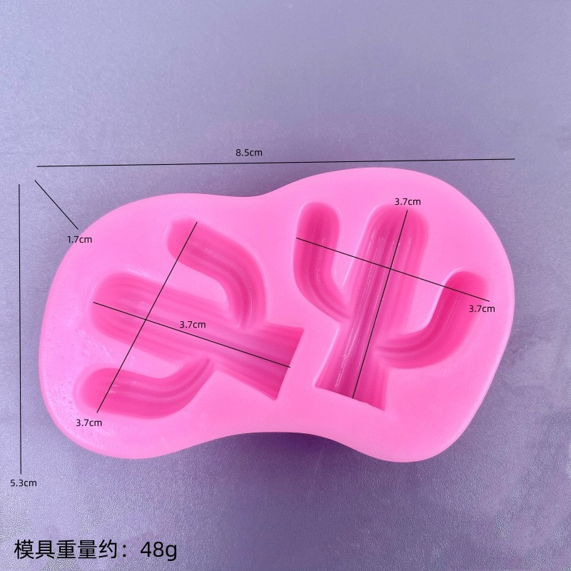 Молд силиконовый Кактусы 85 на 53 мм розовый Киев - изображение 2