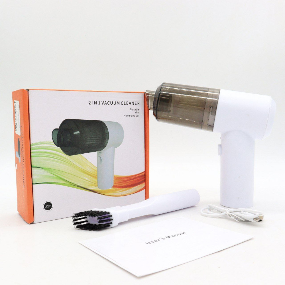 Автомобильный пылесос от прикуривателя 2в1, 120Вт, Vacuum cleaner, Белый / Автопылесос с насадками и диодом подсветки Киев - изображение 10