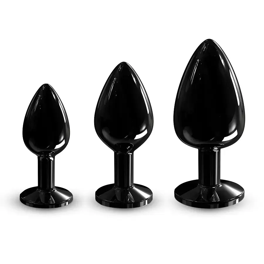 Металева анальна пробка з кристалом Dorcel Diamond Plug Black M Львів - фото 6