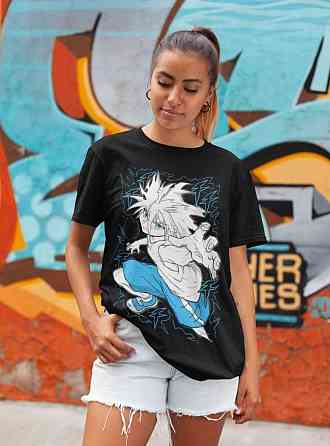 Футболка для мальчика аниме Киллуа Гон Хисока Хунтер оверсайз (рост от 165 до 180 ) Черний AnimeJ1131m Днепр