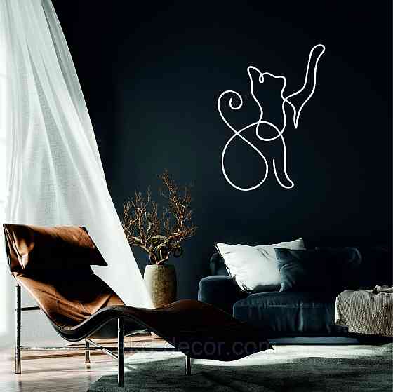 Декоративное настенное 3D Панно «Кот» Декор на стену с объемом 70*51 см, Белый Киев