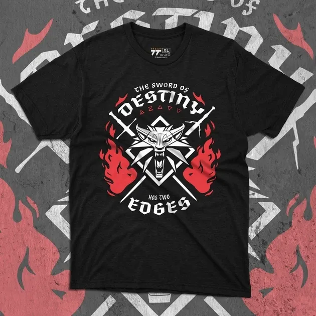 Футболка чоловіча з  принтом Witcher Two Swords Розмір 48 Дніпро - фото 1