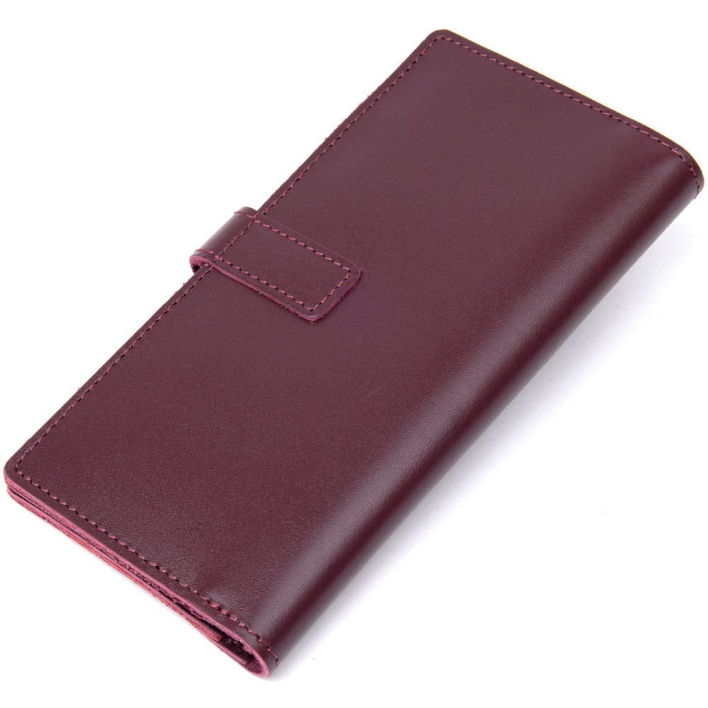 Шкіряне глянсове портмоне GRANDE PELLE 11467 Бордовий Київ - фото 10