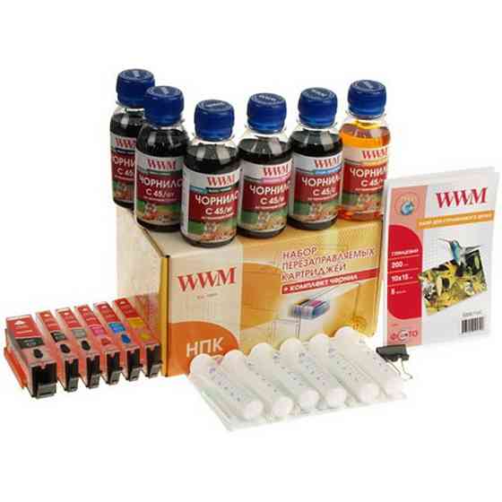 Комплект перезаправляемых картриджей WWM CANON MG6340/7140 (RC.CLI451/6ARC) Винница