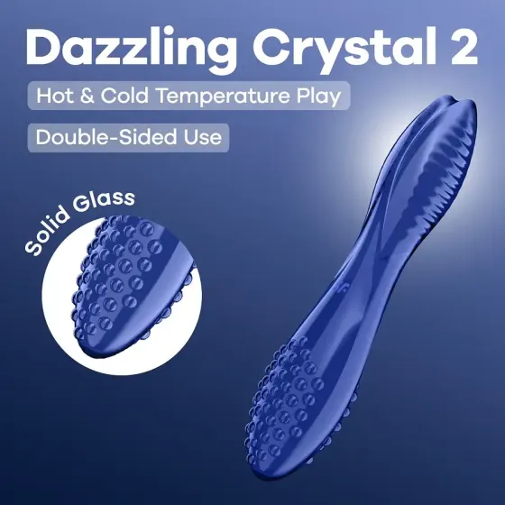 Двосторонній скляний дилдо Satisfyer Dazzling Crystal 2 Blue Львів