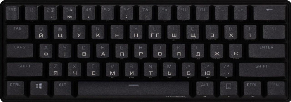 Клавіатура HyperX Alloy Origins 60 Red RGB UA Black (4P5N4AA) Чорний Харьков - изображение 4
