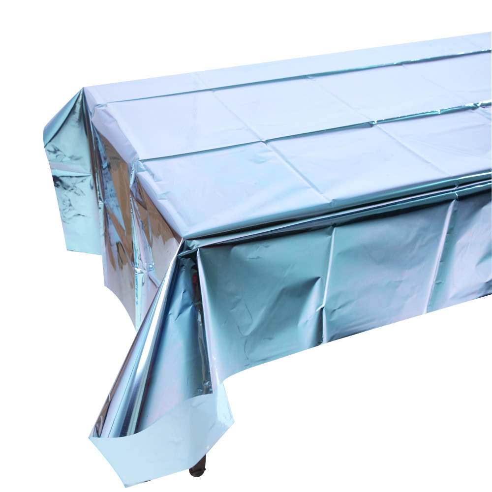 Скатерть клеенка из фольги 270 на 100 см голубой Киев - изображение 2