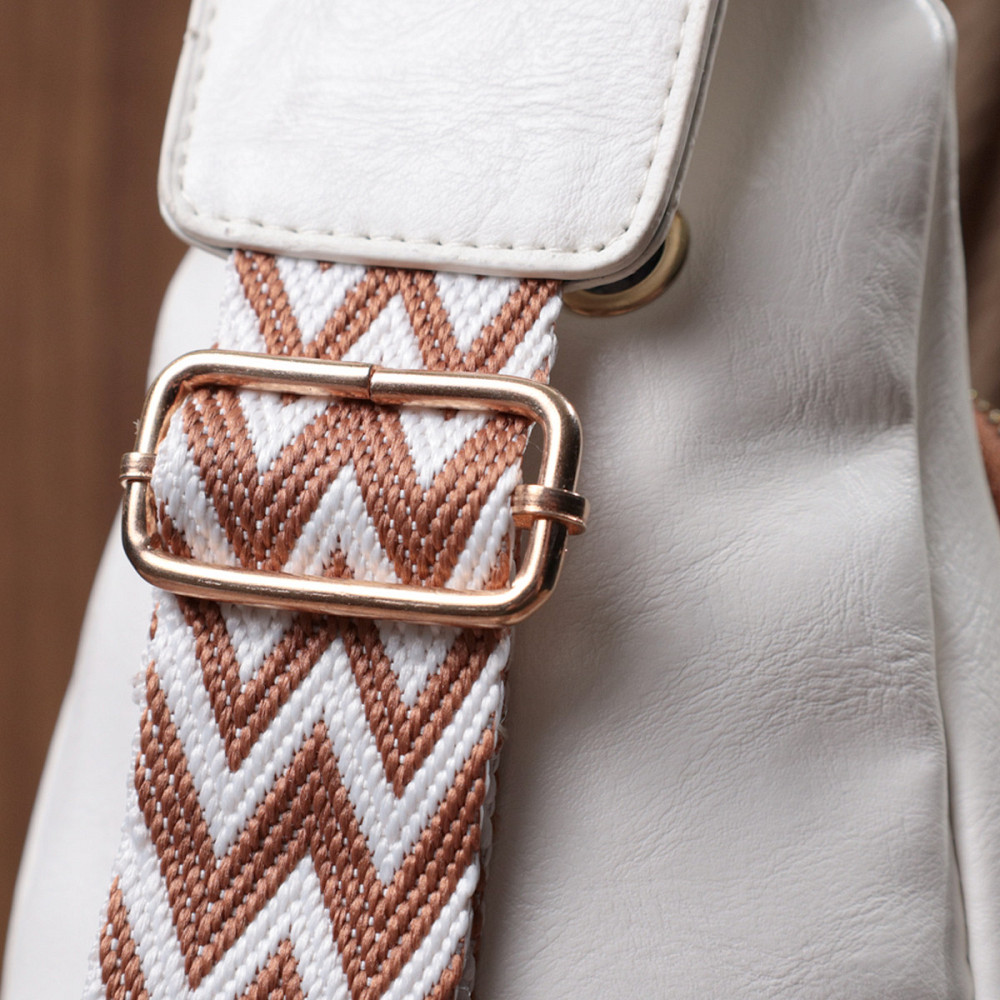 Удобная женская слинг сумка через плечо из экокожи Vintage 22752 Белый Киев - изображение 10