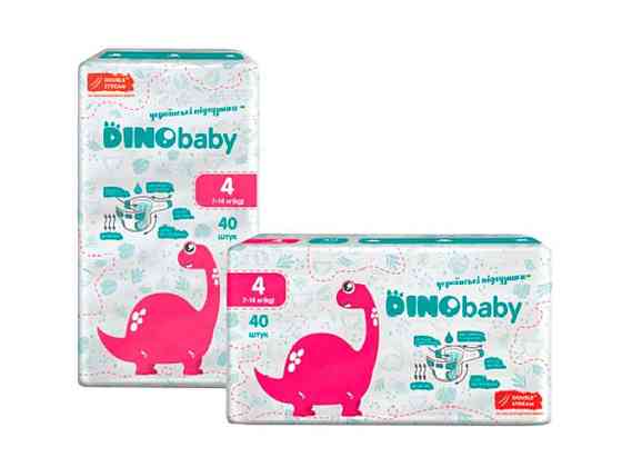 Подгузники детские No4 (7-14кг) 40шт ТМ Dino Baby Solmir Киев