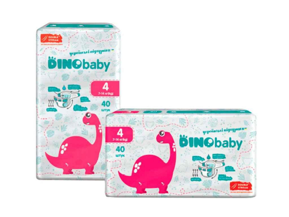 Подгузники детские No4 (7-14кг) 40шт ТМ Dino Baby Solmir Киев - изображение 1