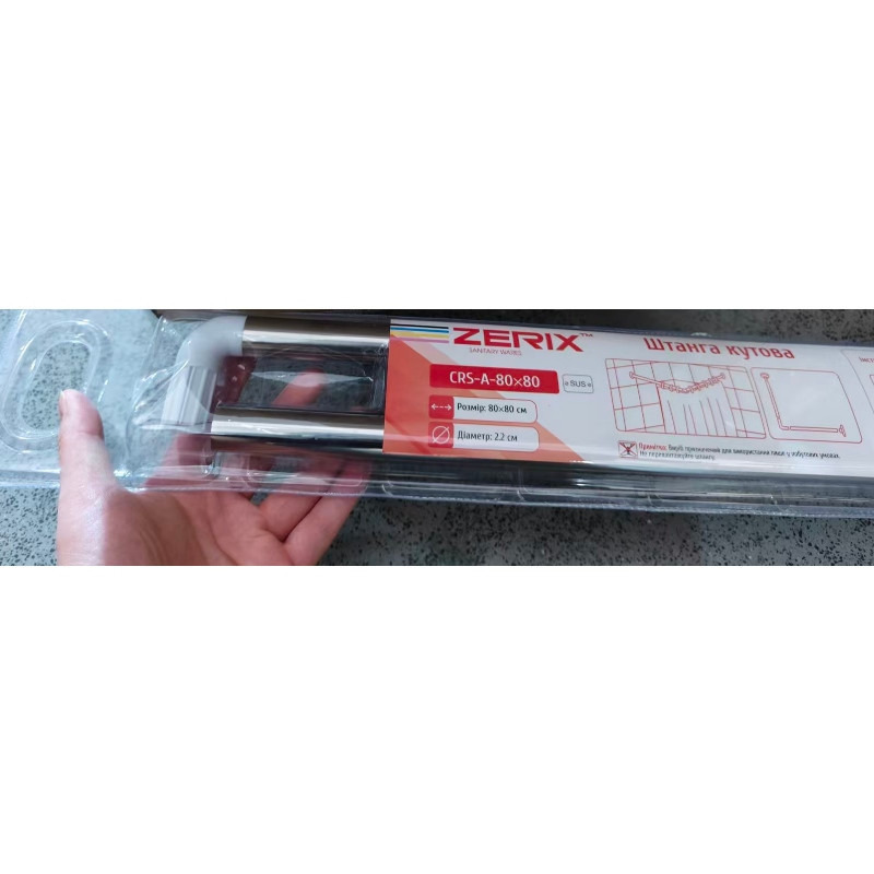 Штанга для шторки кутова Zerix CRS-A-80x80 80x80cm    ( 12152 ) Харьков - изображение 9