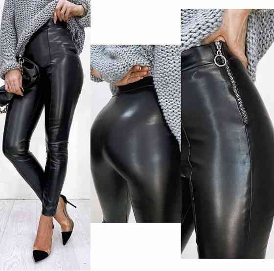 Теплые кожаные лосины на меху осень-зима Dendi 46 Киев