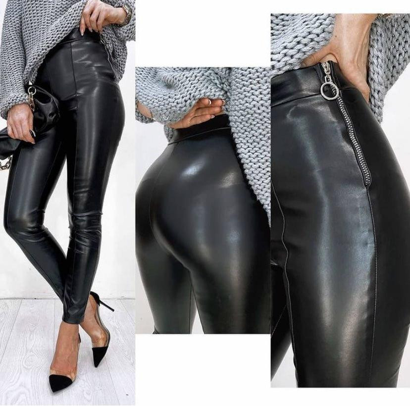 Теплые кожаные лосины на меху осень-зима Dendi 46 Киев - изображение 4