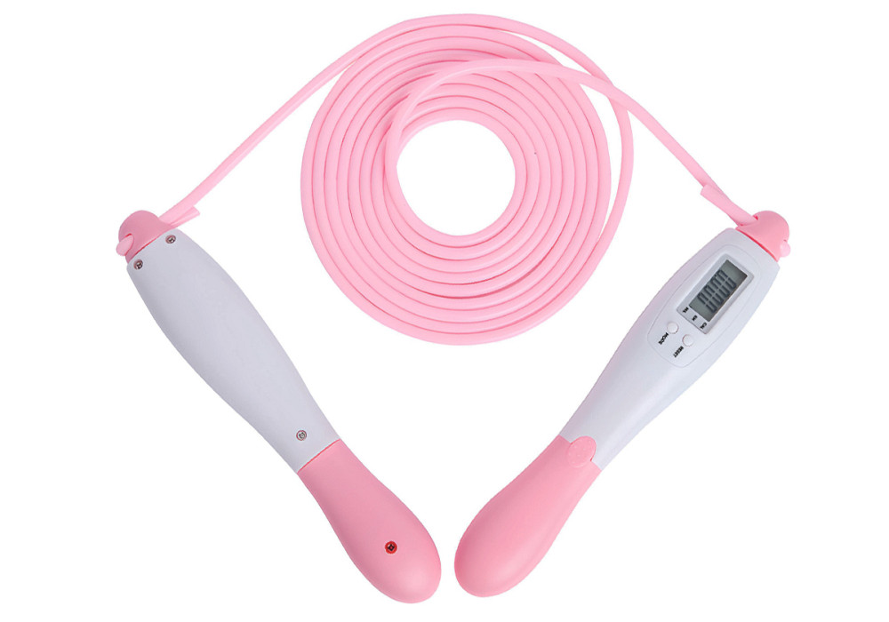 Швидкісна скакалка з лічильником EasyFit білий-рожевий Коломия - фото 4