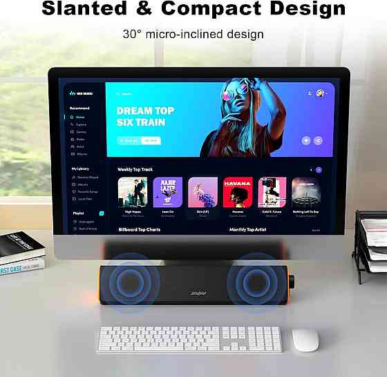 SOULION R50 саундбар для ПК Bluetooth 3,5 мм USB питание RGB подсветка стерео 10 Вт компактный Киев