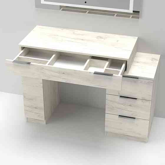 Стол туалетный Трюмо Кристалл, Дуб Крафт Білий, 1200/452/847 Львов