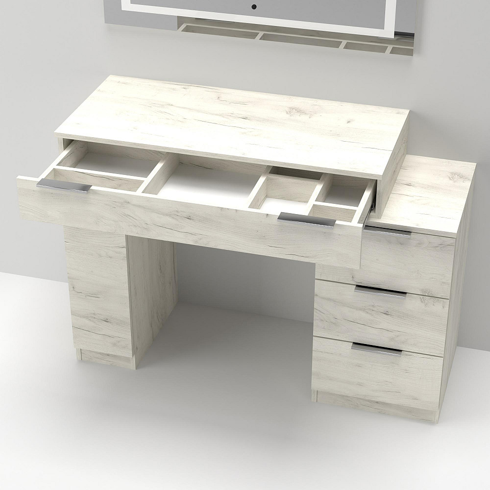 Стол туалетный Трюмо Кристалл, Дуб Крафт Білий, 1200/452/847 Львов - изображение 3