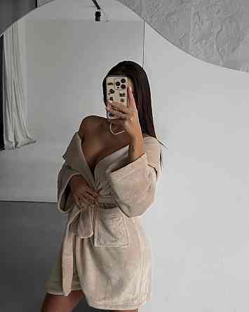 Жіночий теплий короткий халат із поясом із турецької махри Бежевий, 42/44 Одеса